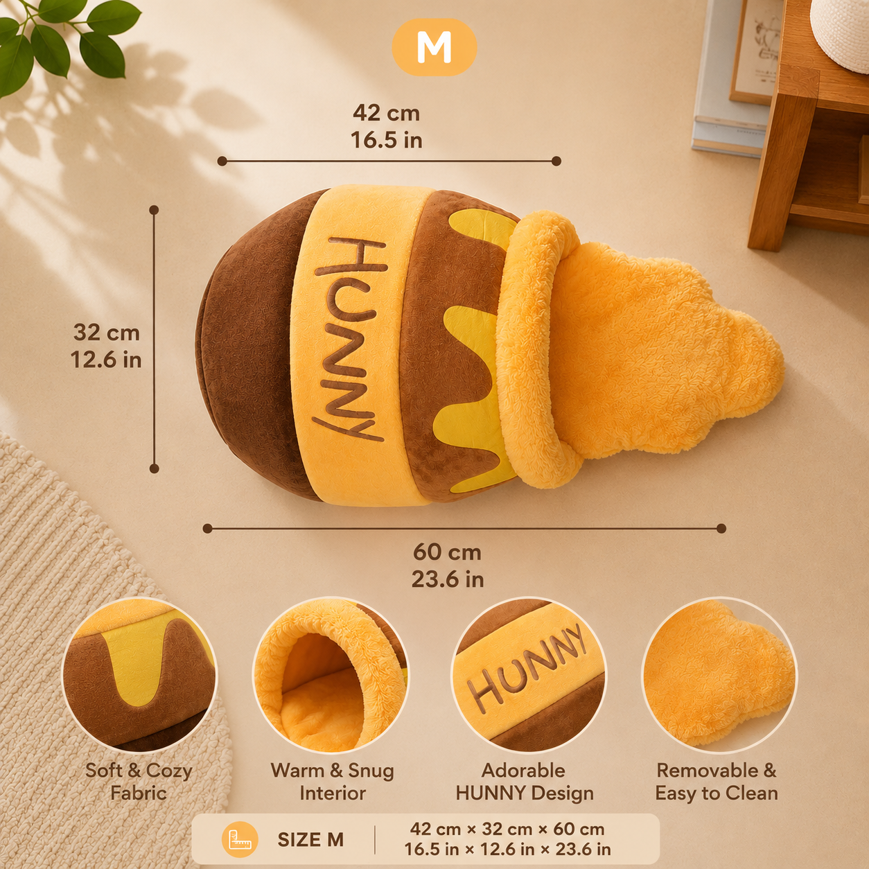 Hunny Puff™ Cozy Cat Cave Bed