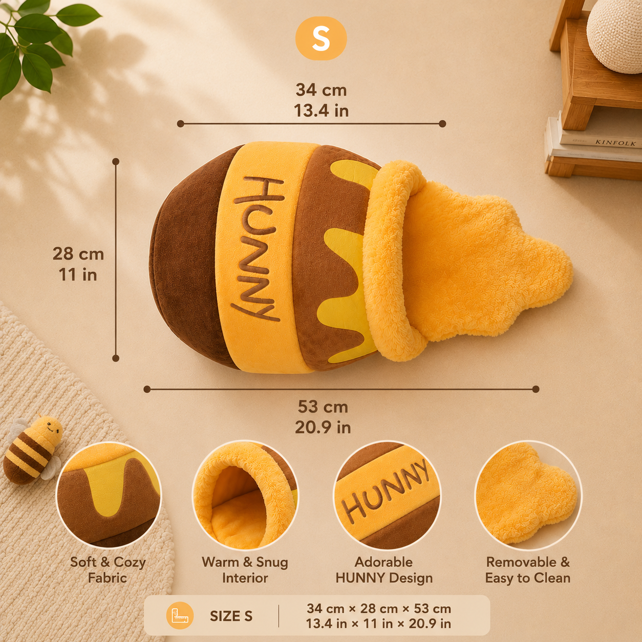 Hunny Puff™ Cozy Cat Cave Bed